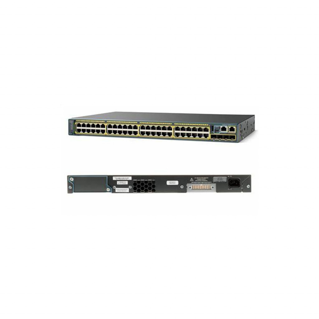 سوئیچ شبکه 48 پورت + 4 پورت SFP با 24 پورت PoE سیسکو مدل WS-C2960S-48LPS-L